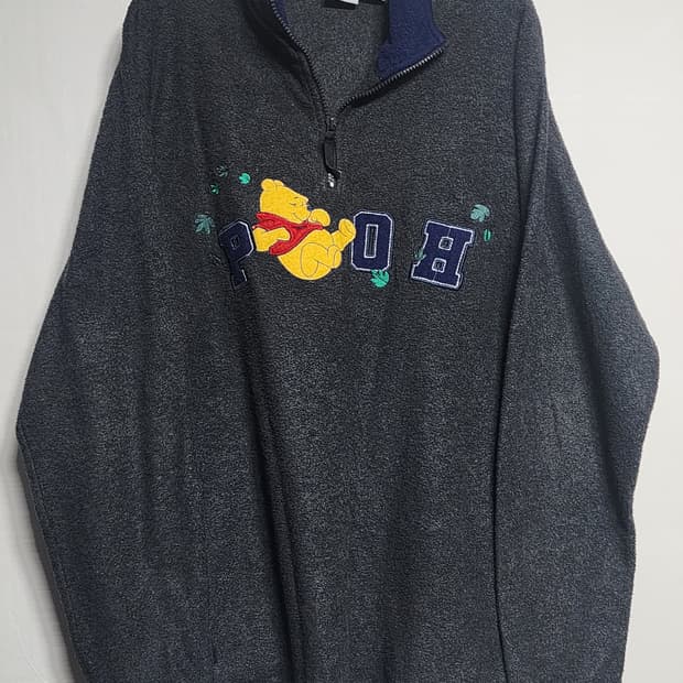 디즈니 챠콜 푸우 후리스(실측XL-2XL)