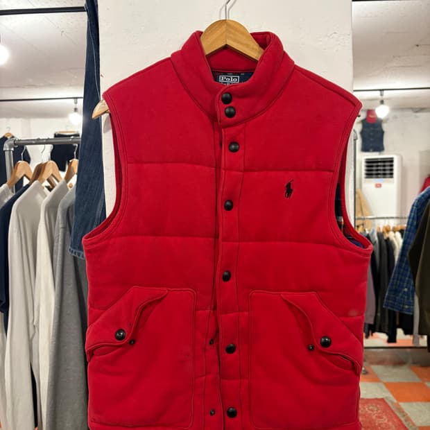 폴로 면조끼패딩