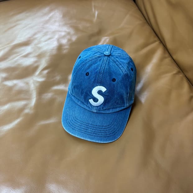 Supreme 슈프림 워시드 데님 S로고 6패널 볼캡 모자 (Denim)