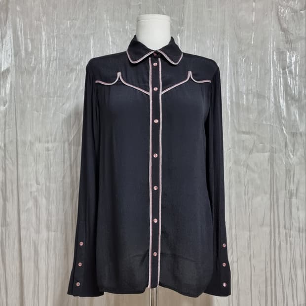 마쥬 maje 블랙핑크 블라우스 셔츠 (55) 상태굿