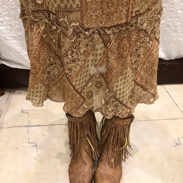 earthy flow boho skirt