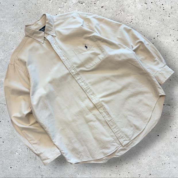 [M] 폴로 랄프로렌 빅셔츠 베이지 포켓 셔츠 D547