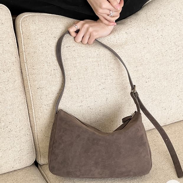 (새상품) 98도씨 NEAH 파베 스웨이드 숄더백 크로스백 애쉬차콜