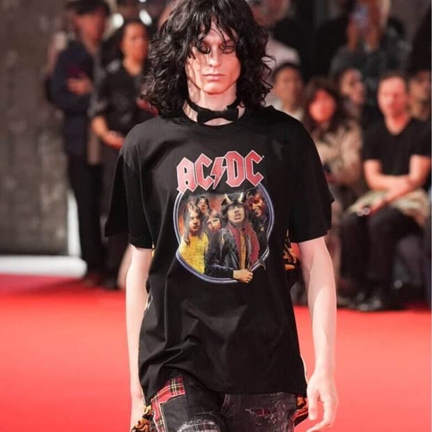 준야 와타나베 꼼데 가르송 ACDC 빈티지 밴드티 락밴드 티셔츠 M