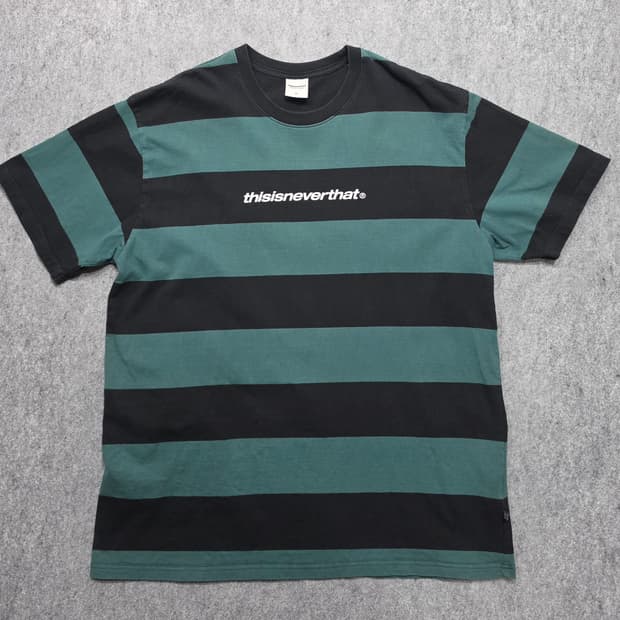 디스이즈네버댓 그린 스트라이프 반팔티 XL