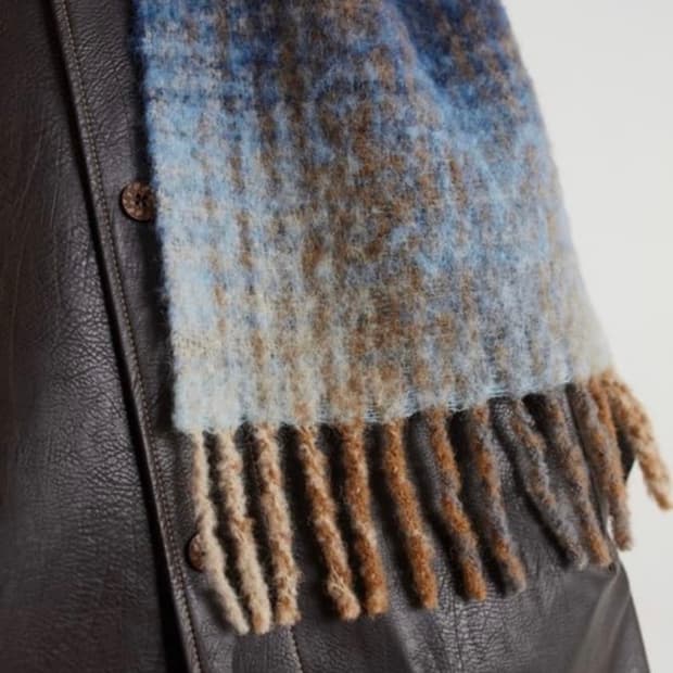 세퍼 sefr 블루 체크 울 머플러 스카프