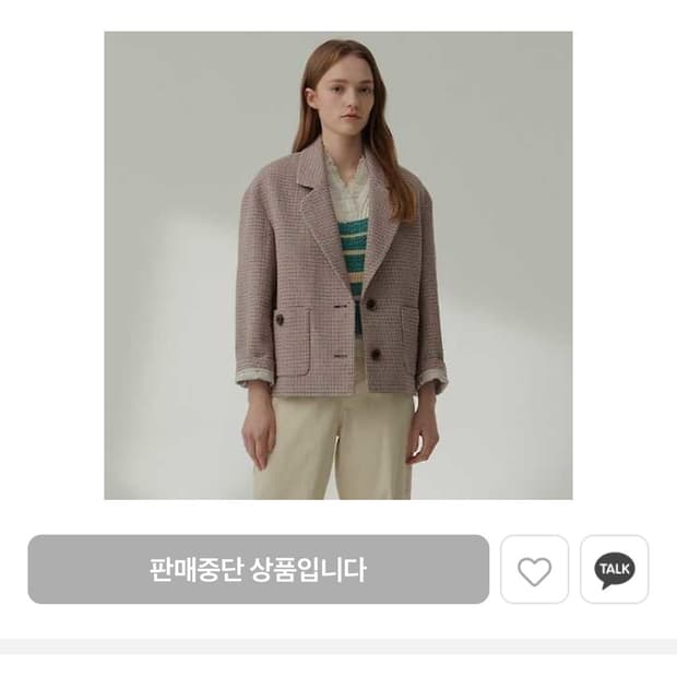 써스데이아일랜드 체크 크롭 자켓 S