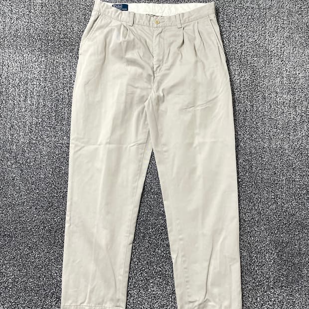 빈티지9. 폴로랄프로렌 리버스 플리츠 프레스펙트 코튼 팬츠 아이보리