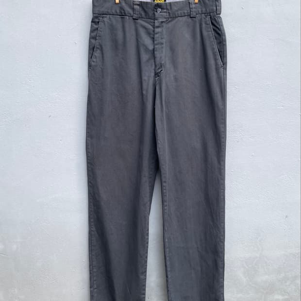 80-90s Schott 트윌 치노 팬츠 차콜