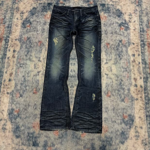 Fuga 00s archive whisker boot cut denim