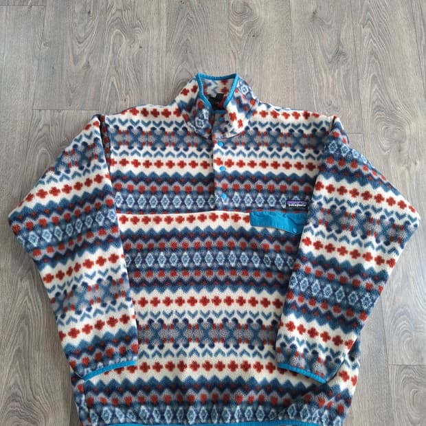 L 파타고니아 신칠라 아즈텍 패턴 플리스 풀오버