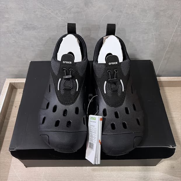 (정품/새상품) CROCS 크록스 남성 블랙 퀵 트레일 로우