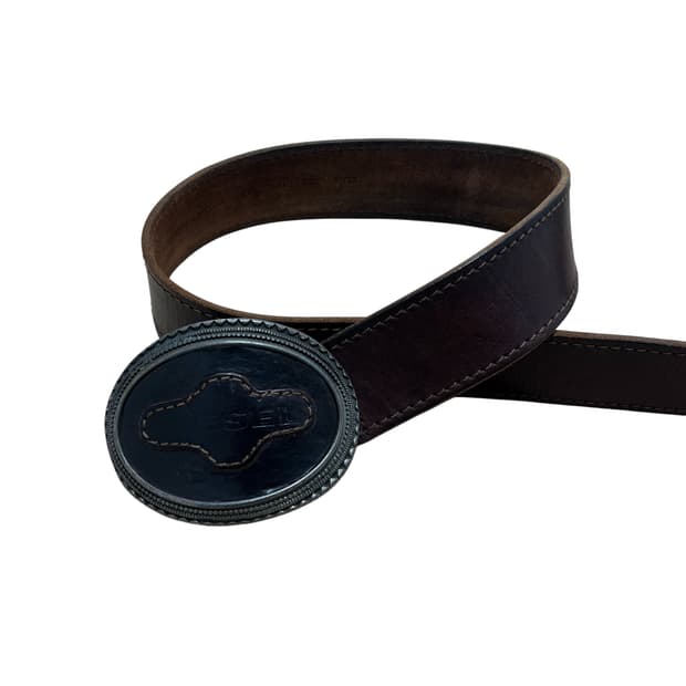 00s 디젤 오벌 버클 브라운 레더 벨트
