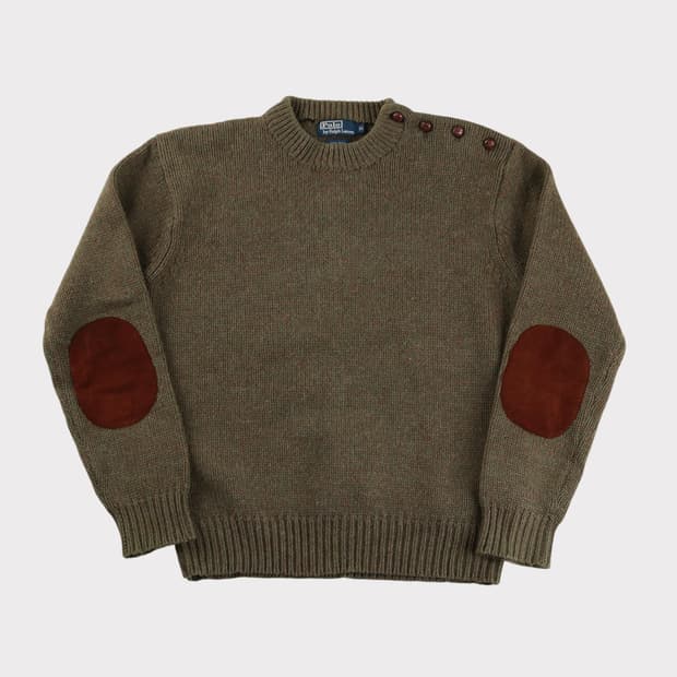 [XL] 폴로 랄프로렌 엘보우 패치 울니트 스웨터