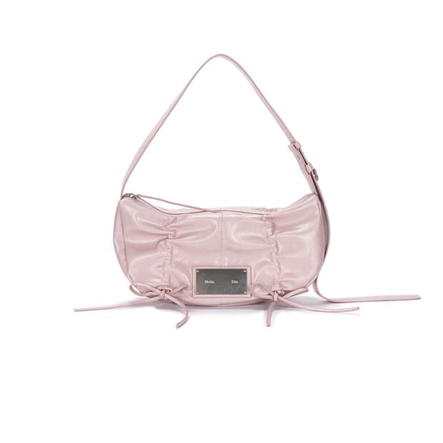 마뗑킴 하프 셔링 리본 라운드백 핑크