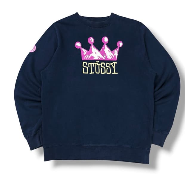 90s stussy nike crown sweatshirts