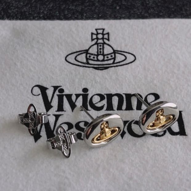 비비안 웨스트우드 아카이브 금장 orb 실버 이어링 귀걸이