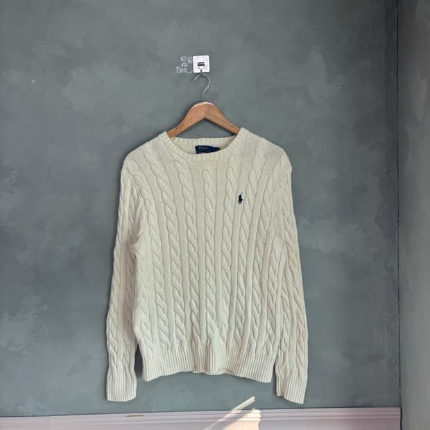 폴로 랄프로렌 꽈배기 니트 아이보리