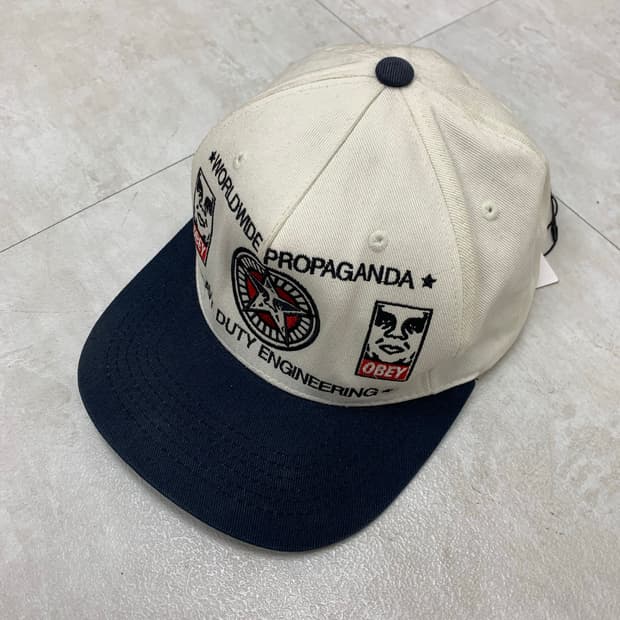오베이 화이트 네이비 일자 볼캡 #294