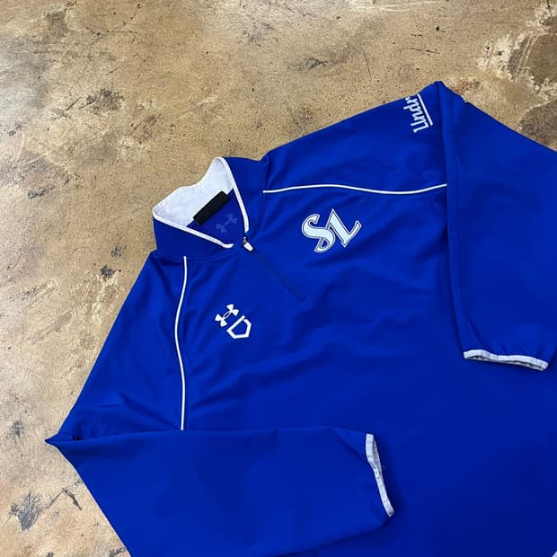 [2XL] 언더아머 삼성 라이온즈 파란색 야구 웜업 상의  c1