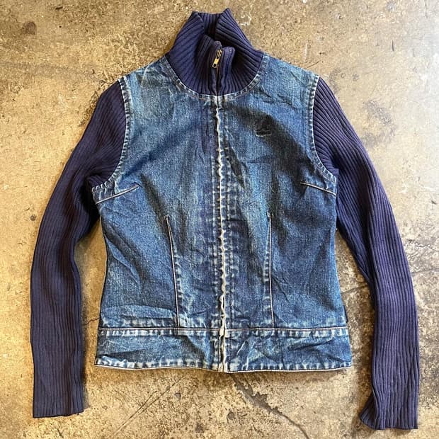  Kangol y2k knit denim jk