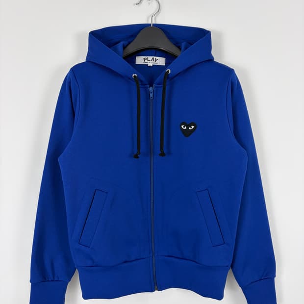 a37) 꼼데가르송 플레이 하트 엠블럼 후드 집업