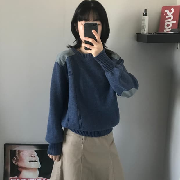 버버리 올드스쿨 90s 국내 라이센스 코만도 울100% 니트