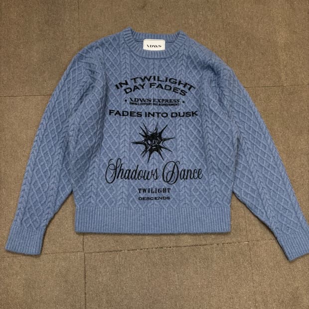 IDWS Dusky Day 아돈워너셀 케이블 프린트 니트 