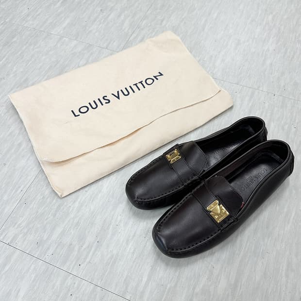 루이비통 레더 로퍼 다크브라운 37.5 240-245mm