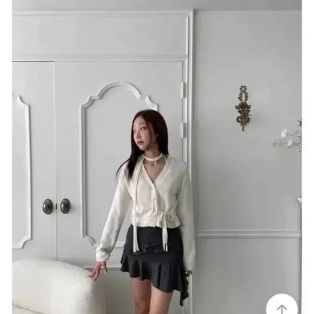 클리시어 코프 아이보리 리본 가디건