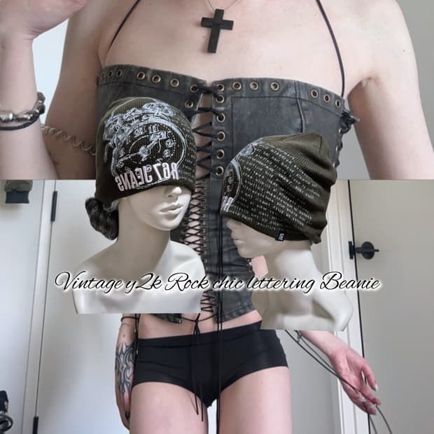 Vintage y2k Rock chic lettering knit Bea