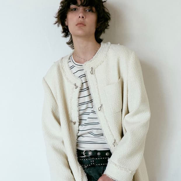 레이브 Trimmed Hook Midi Tweed Jacket 팝니다.