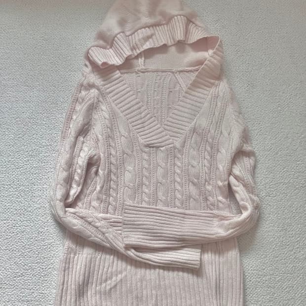 빈티지 베이비 핑크 니트 큐롯 세트 히메갸루 라떼갸루 