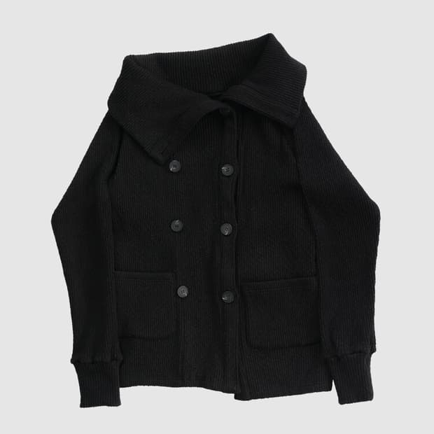 인앤양인하모니 더블 버튼 니트 가디건 블랙