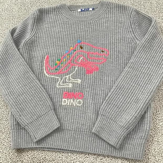 SJYP 디노(DINO) 공룡 자수 니트 S ~55반