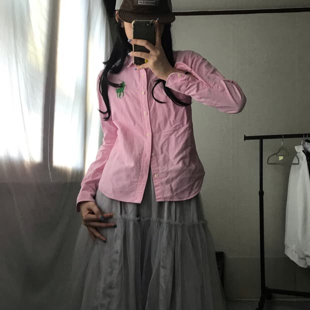 폴로 연핑크 빅포니 셔츠