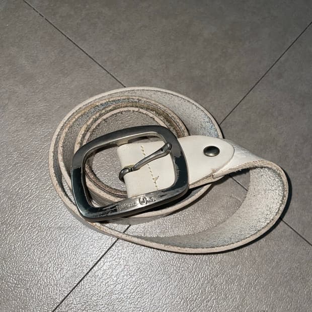 넘버나인 y2k 화이트 레더 벨트