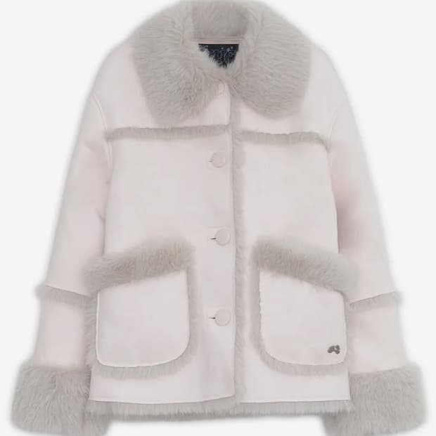 허그유어스킨 시어링 무스탕 자켓 핑크