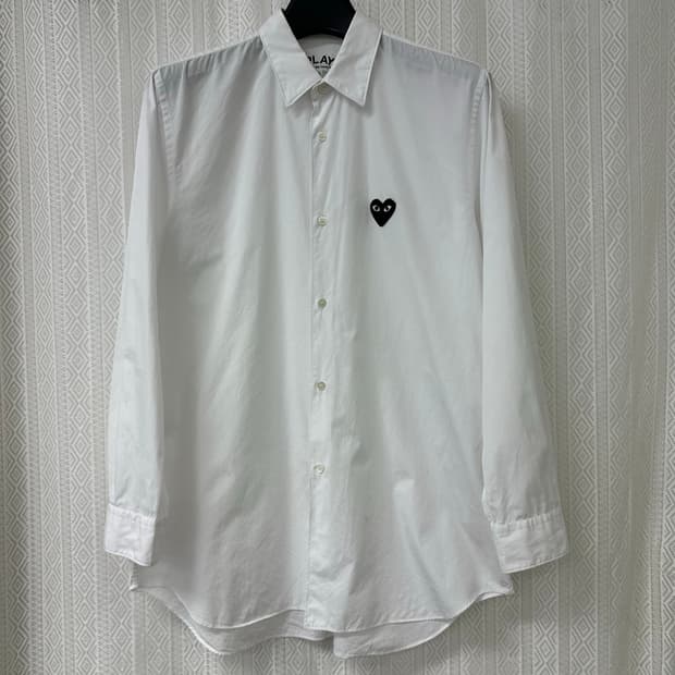(XL)꼼데가르송 블랙와펜 화이트 셔츠
