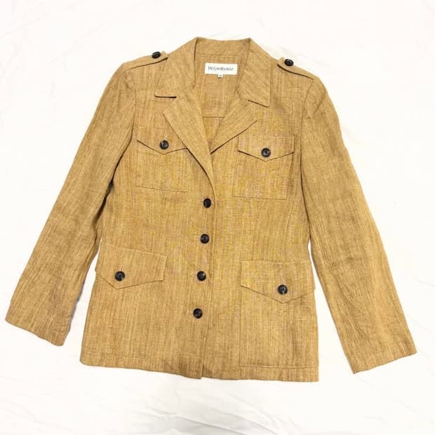 생로랑 - 90s 리넨 밀리터리 자켓