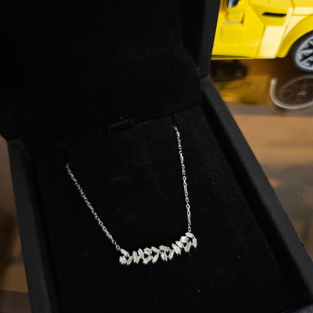 18k 화이트골드 천연 다이아몬드 목걸이 새상품