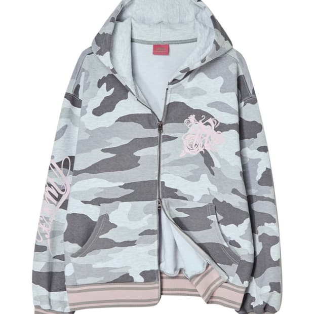 카모 후드집업 nyxx emblem printing hood zipup