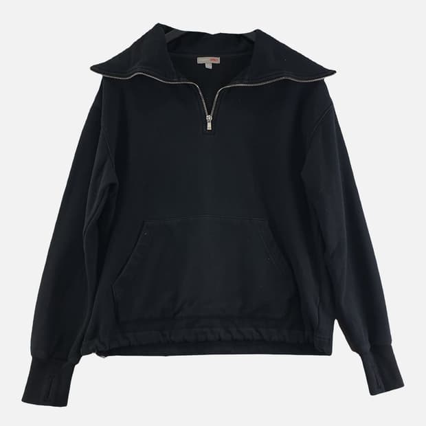 스파오 블랙 여자 맨투맨 S N4501