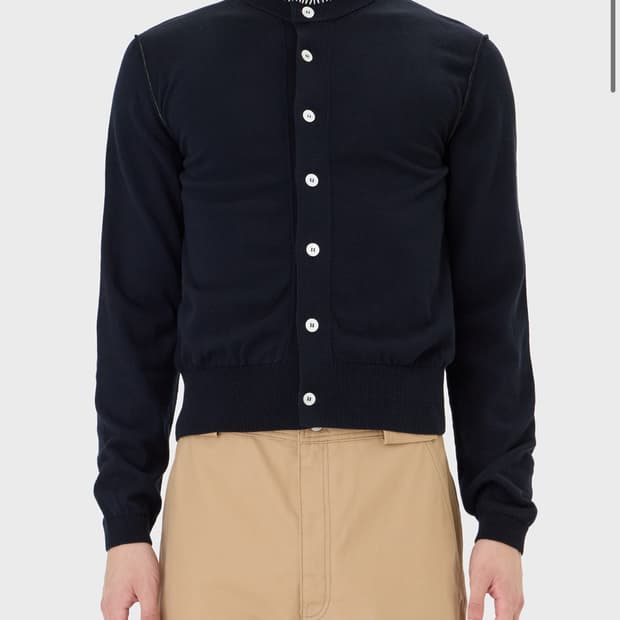 나마체코 레이스 스티치 카디건 니트 블루 네로(M)