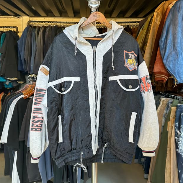 나일론 져지 후드 붐버 자켓