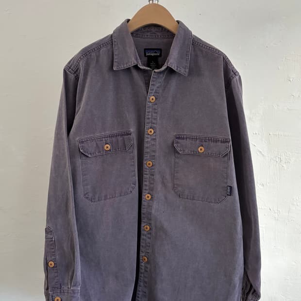 Patagonia 파타고니아 94‘s 퍼플 캔버스 코튼 셔츠 