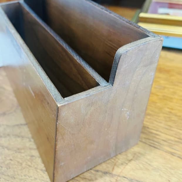 미국 빈티지 원목 정리함 2단 북엔드 책꽂이 인테리어 소품