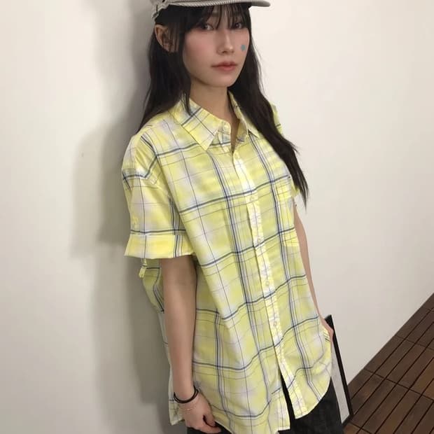 Uniqlo Yellow Plaid Shirt
