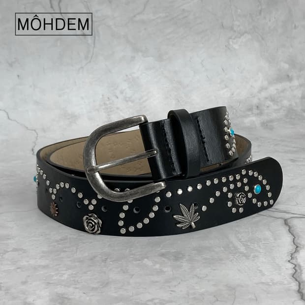 [Unisex]투머치 스터드 웨스턴 Y2K 벨트