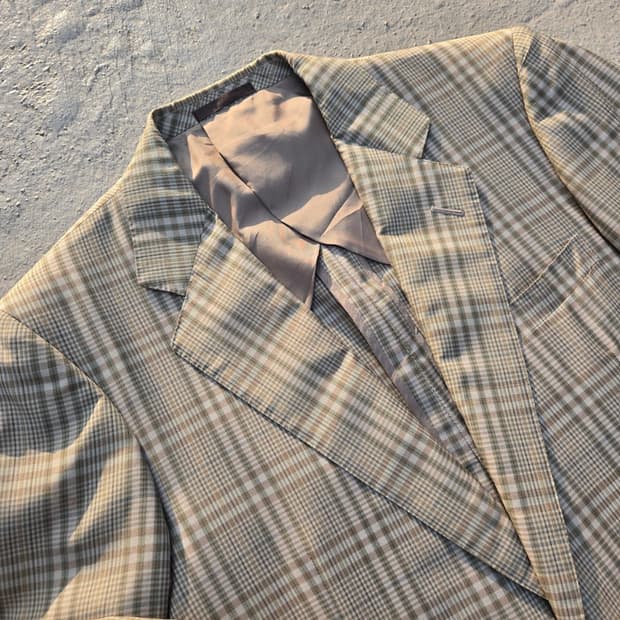 Burberry 90's 버버리 클래식 체크 울/실크 자켓
